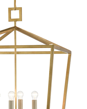Denison Gold Large Lantern In Contemporary Gold Leaf