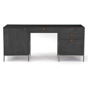 Trey Executive Desk In Black Wash Poplar