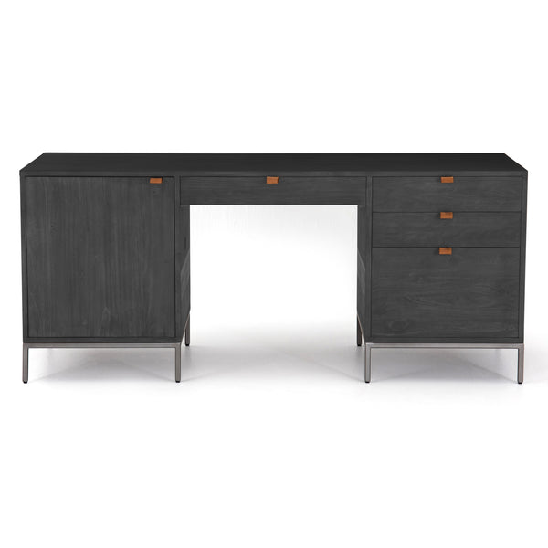 Trey Executive Desk In Black Wash Poplar