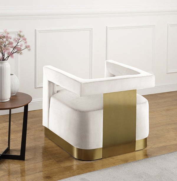 Jorge Accent Chair In Cream Velvet