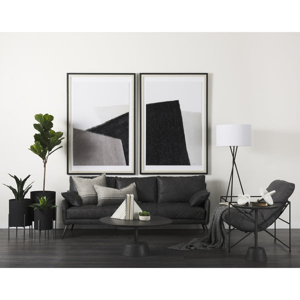 Cochrane 82L x 33W x 32.3 Black Leather Three Seater Sofa
