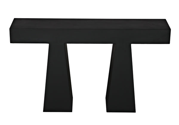 Wendell Industrial Steel Console in Matte Black
