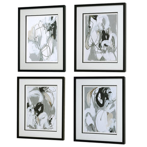 Tangled Threads Abstract Framed Prints, S/4