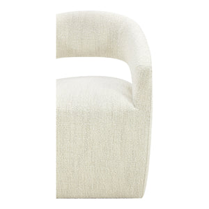 Moe's Barrow Rolling Dining Chair in White Mist