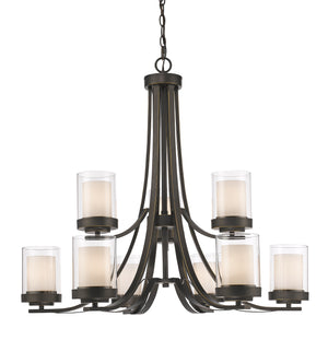Willow 9 Light Chandelier in Olde Bronze Finish