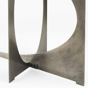 Reinhold IV Black Marble Top Iron Console Table