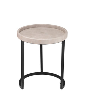 Maddox Faux Shagreen Nesting Tables (Set of 3), Cream