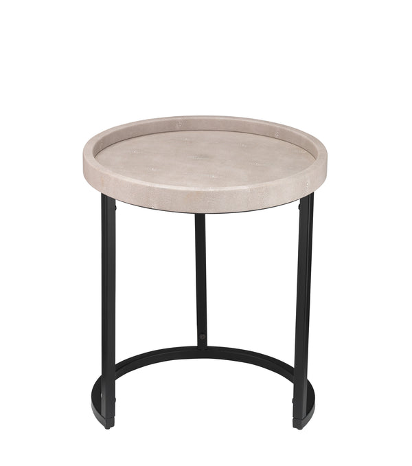 Maddox Faux Shagreen Nesting Tables (Set of 3), Cream