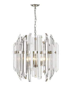 Bova 6 Light Pendant in Polished Nickel Finish