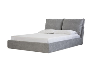 Plume King Bed in heather grey chenille