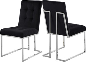 Sara Dining Chair In Black Velvet