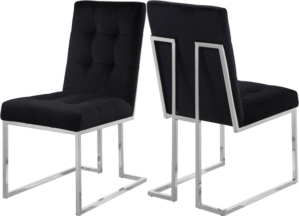 Sara Dining Chair In Black Velvet