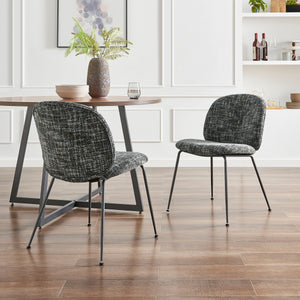 Nisha KD Chenille Dining Side Chair, Allure Gray