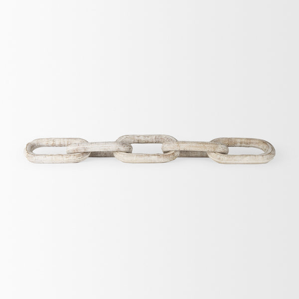 Alix 29.0L x 5.0W x 5.0H Beige Wooden Link Chain Decorative Object