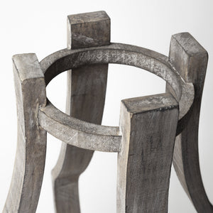 Brillion Large Rustic Wood Metal Table Candle Holder
