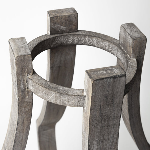 Brillion Large Rustic Wood Metal Table Candle Holder