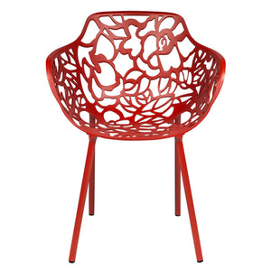 ORO ALUMINUM CHAIR (WITH ARMS) - RED