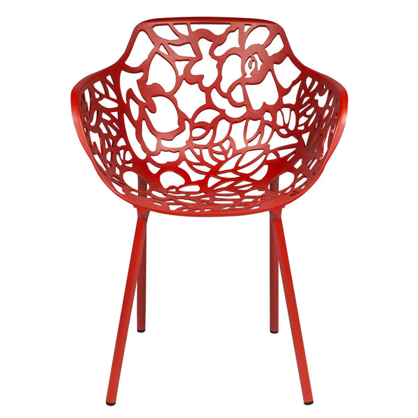 ORO ALUMINUM CHAIR (WITH ARMS) - RED