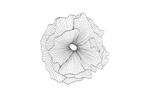 Poppy Flower Wall Art, Silver/Black, Small