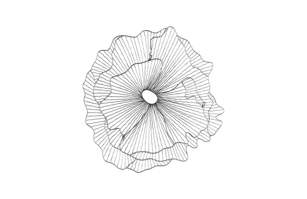Poppy Flower Wall Art, Silver/Black, Small