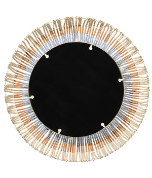 Native Beaded Round Wall Mirror 