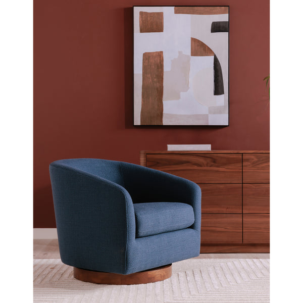 Moe's Oscy Swivel Chair Dark Atlantic Blue