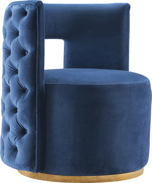 Phyllis Accent Chair In Navy Velvet