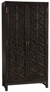Maharadscha Small Hutch in Pale Mahogany with Matte Black Industrial Steel Base and Brass Pulls