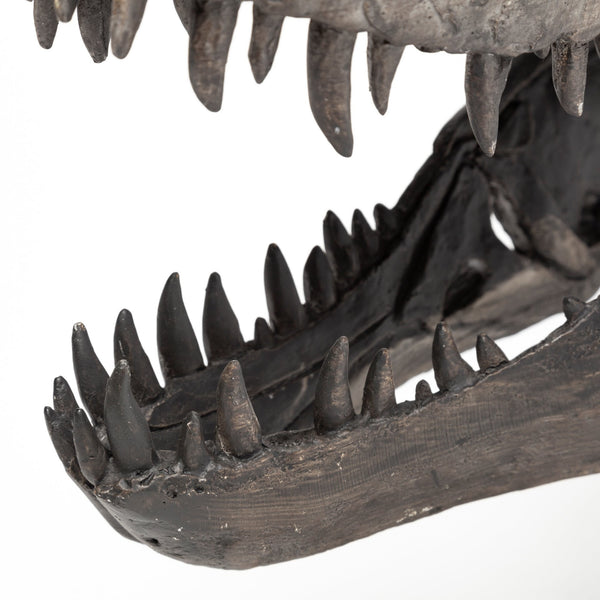Jurassic 6L x 10W Brown Resin Tyrannosaurus Skull Replica