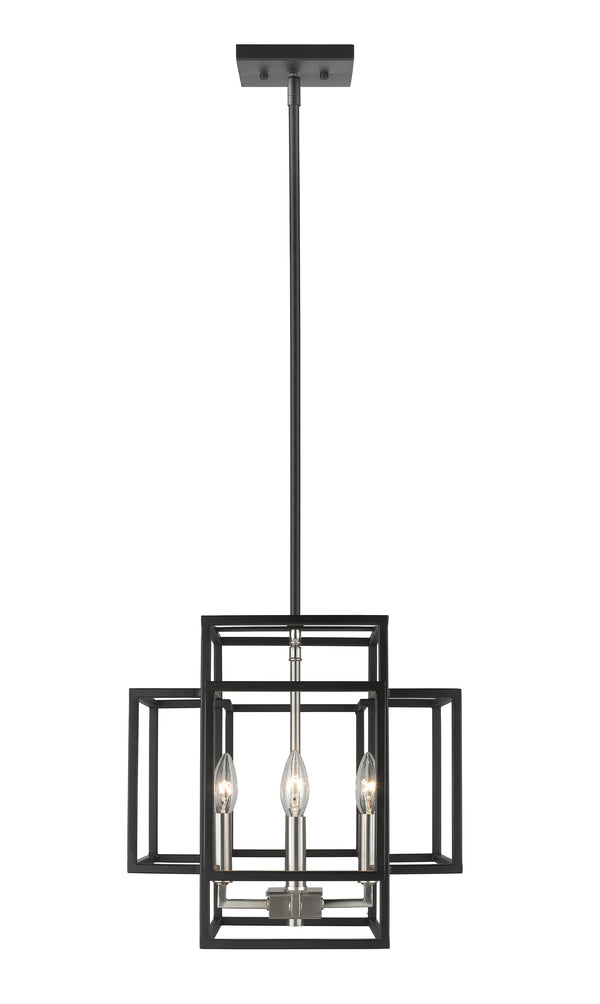 Titania 4 Light Pendant in Black + Brushed Nickel Finish
