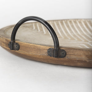 Jamila 16.9L x 16.8W x 43.3H Set of 2 Brown Wooden Tray