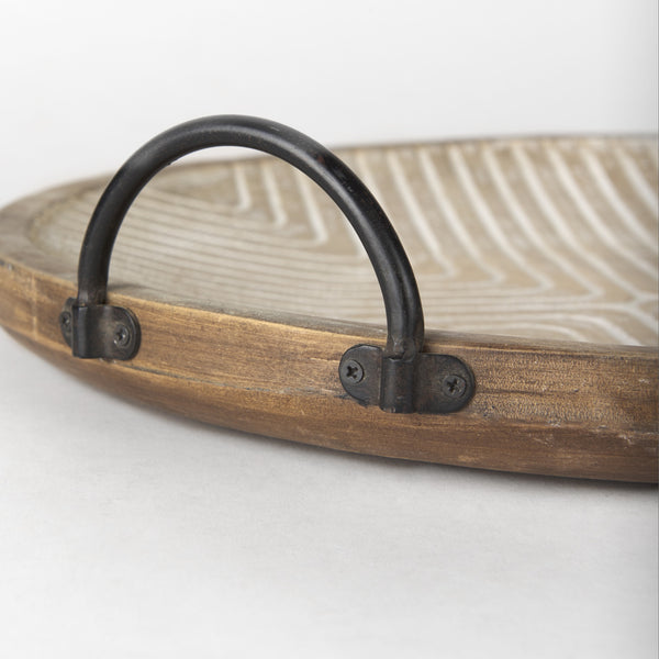 Jamila 16.9L x 16.8W x 43.3H Set of 2 Brown Wooden Tray