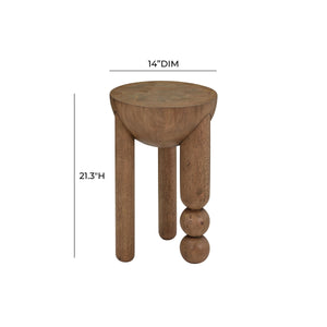 Morse Cognac Wooden Accent Table