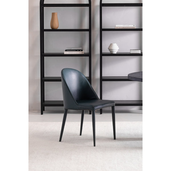 Moe's Burton Dining Chair Set of 2 in Dark Teal Vegan Leather