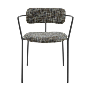 Alivia KD Chenille Dining Side Arm Chair, Allure Gray