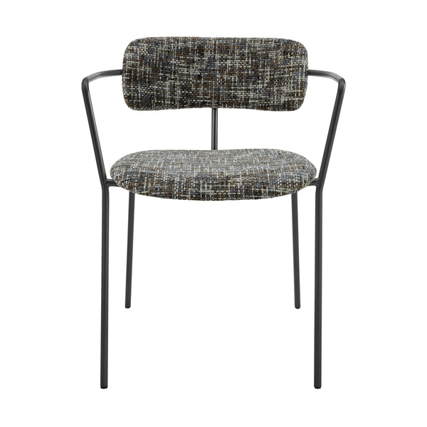 Alivia KD Chenille Dining Side Arm Chair, Allure Gray