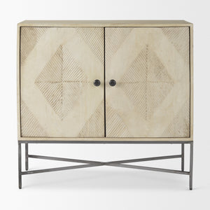 Hogarth 36.0L x 16.0W x 34.0H 2 Door Blonde Wood Accent Cabinet