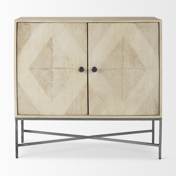 Hogarth 36.0L x 16.0W x 34.0H 2 Door Blonde Wood Accent Cabinet