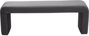 Dale Bench In Grey Velvet