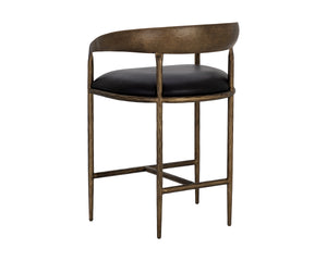 ZANATTA COUNTER STOOL - CHARCOAL BLACK LEATHER