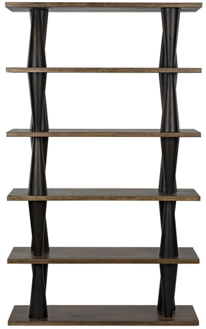 Mood Ebony and Dark Walnut Bookcase in Walnut and Veneer
