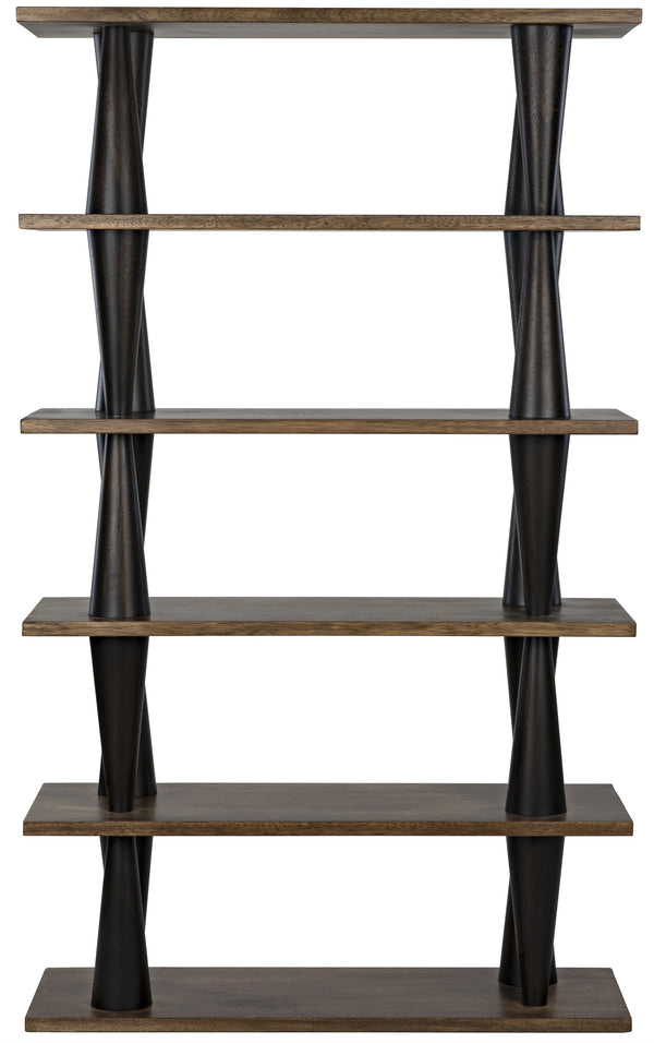 Mood Ebony and Dark Walnut Bookcase in Walnut and Veneer