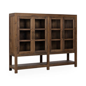 Kharga Reclaimed Wood Cabinet with Glass Doors