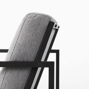 Armelle Gray Fabric Seat W/Black Metal Frame Accent Chair