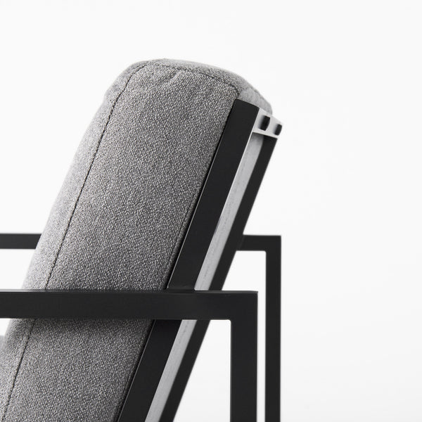 Armelle Gray Fabric Seat W/Black Metal Frame Accent Chair