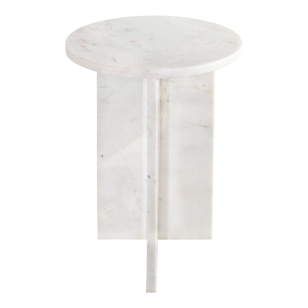 Grace Accent Table in White Marble