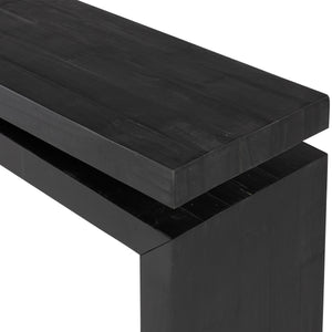 Matthes Console Table In Aged Black Pine