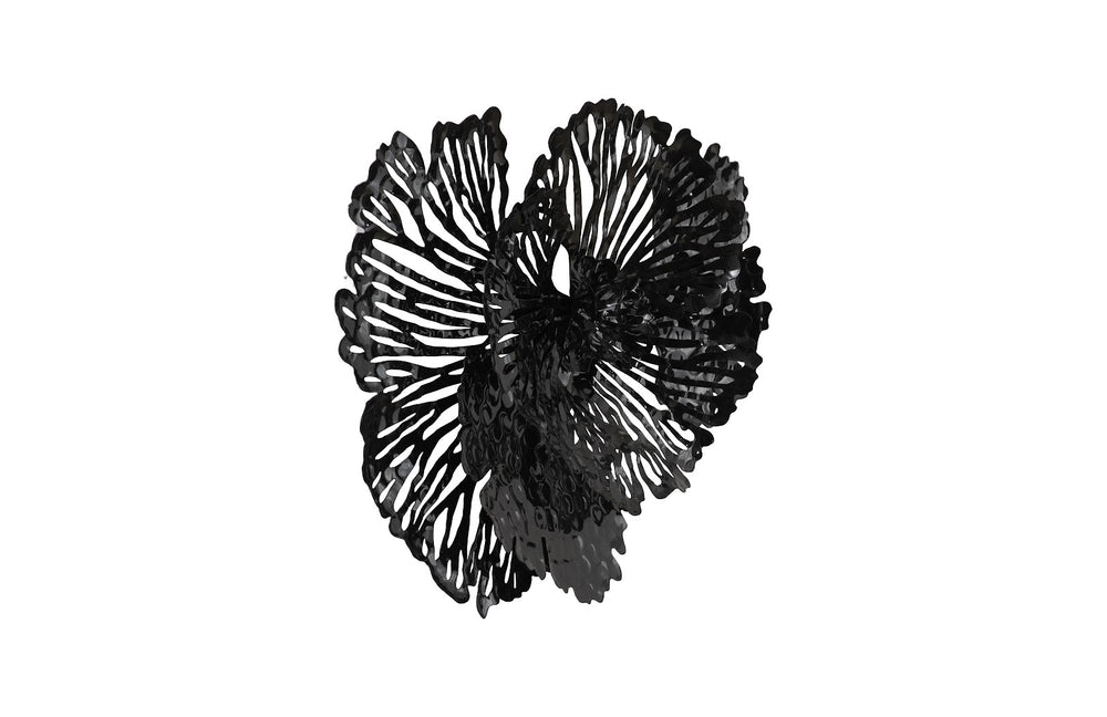 Flower Wall Art, Smallall, Black, Metal