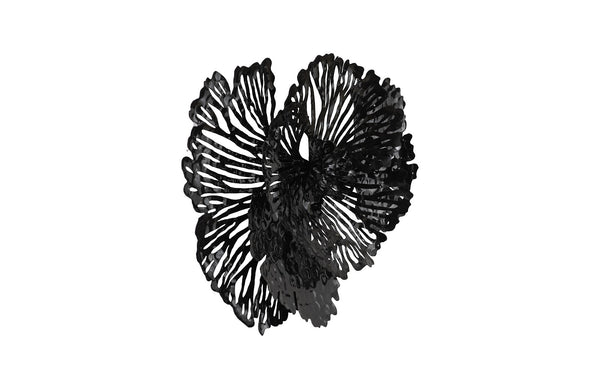 Flower Wall Art, Smallall, Black, Metal