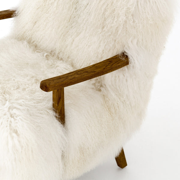 Ashland Armchair-Mongolia Cream Fur